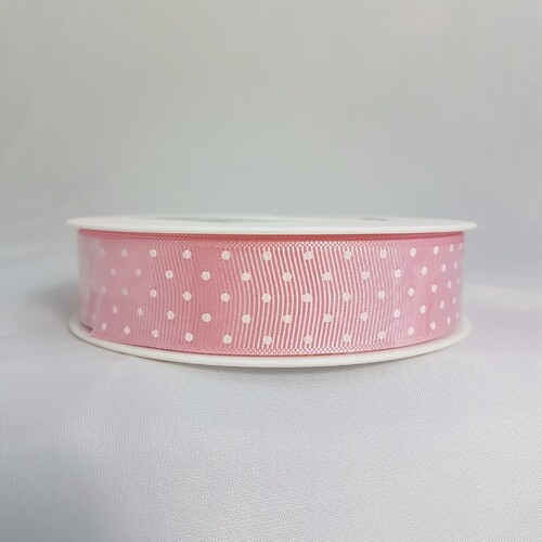 Ribbon Spotted Grosgrain 22 Baby Pink