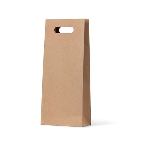 Brown Kraft Die Cut Double Wine Bag